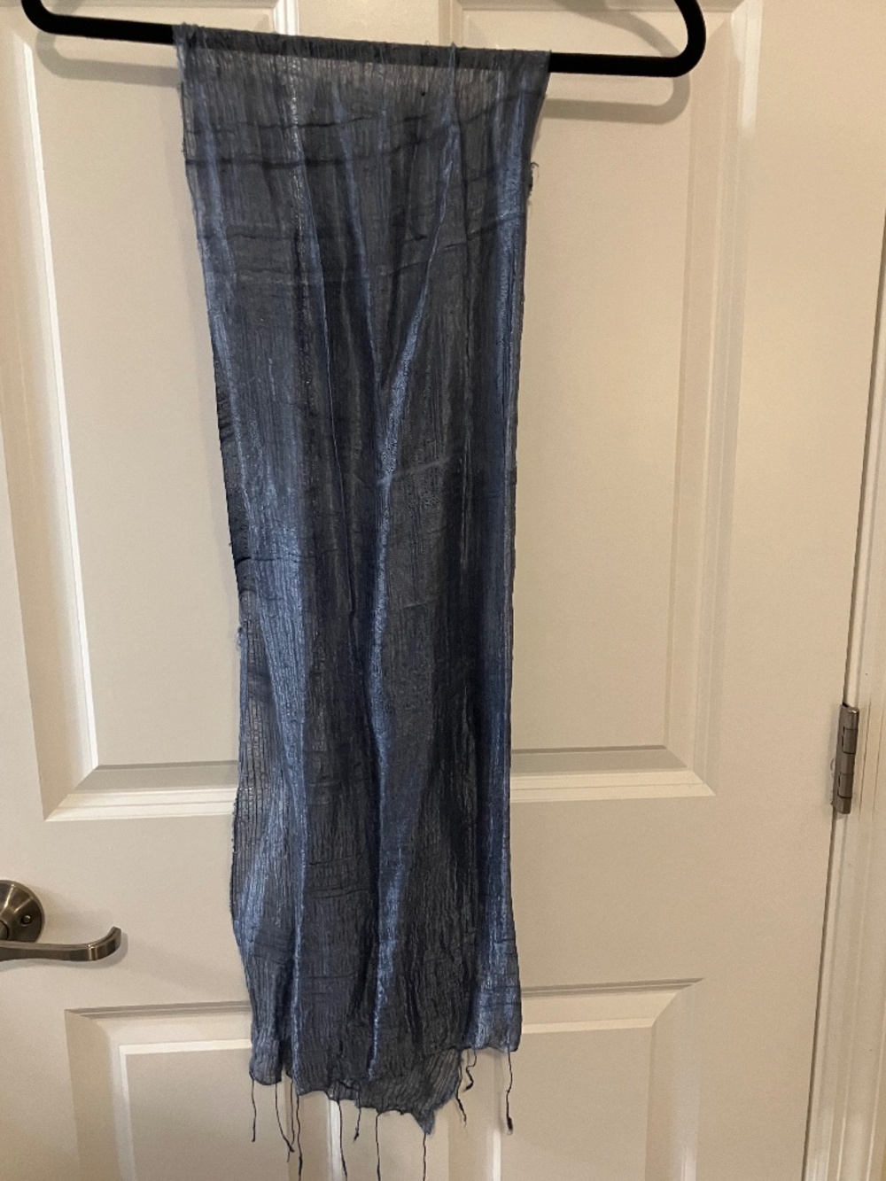 Thai silk slate blue scarf
